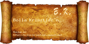 Bolla Krisztián névjegykártya